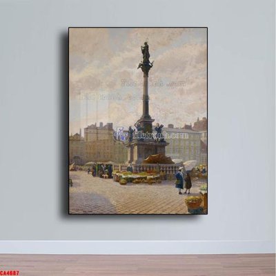 File gốc Tranh sơn dầu phong cảnh châu âu CA4687 (in lụa) họa tiết 3D