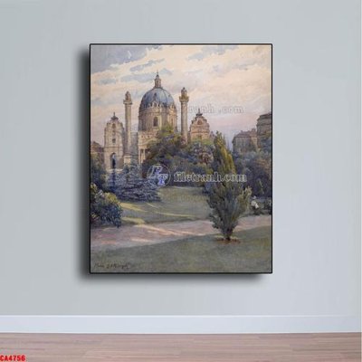 Tải file gốc Tranh sơn dầu phong cảnh châu âu CA4756 dùng cho in ấn