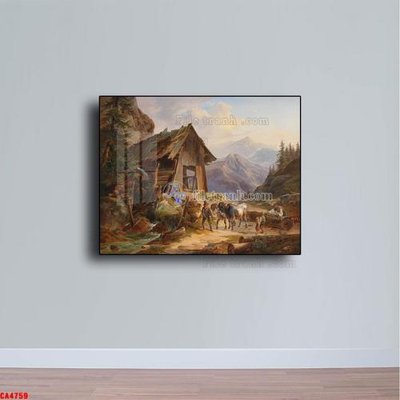 Tải file Tranh sơn dầu phong cảnh châu âu CA4759 (PSD) cho in tranh 3D