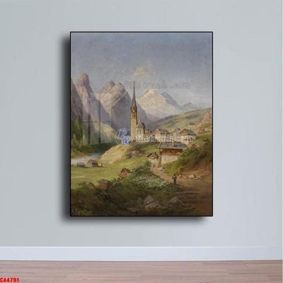 Tải file Tranh sơn dầu phong cảnh châu âu CA4791 (gốc) chủ đề phong thủy
