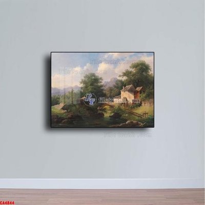 File in trần Tranh sơn dầu phong cảnh châu âu CA4844 (file gốc) hoa văn 3D