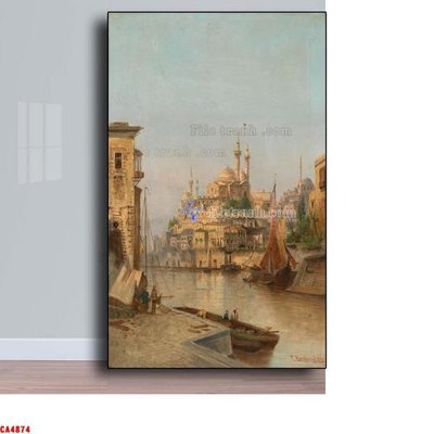 File tranh quảng cáo Tranh sơn dầu phong cảnh châu âu CA4874 (download file gốc)
