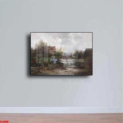 File PSD in ấn Tranh sơn dầu phong cảnh châu âu CA4898 (chất lượng cao)