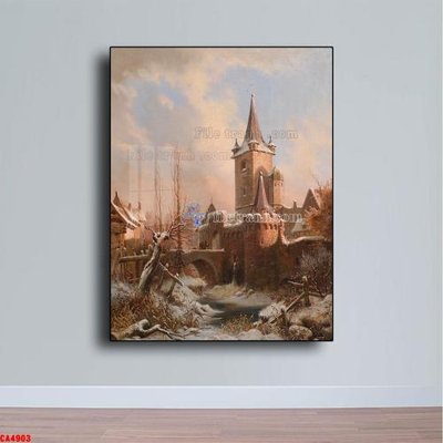 File ảnh Tranh sơn dầu phong cảnh châu âu CA4903 (gốc) in quảng cáo ngoài trời
