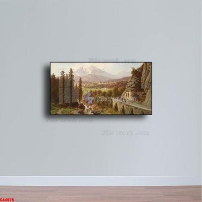 File in trần Tranh sơn dầu phong cảnh châu âu CA4975 (bản gốc) trời sao