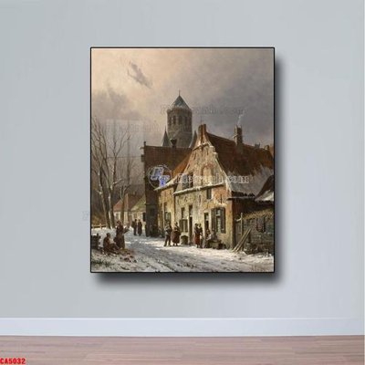 File PSD Tranh sơn dầu phong cảnh châu âu CA5032 (bản gốc) dễ dàng edit