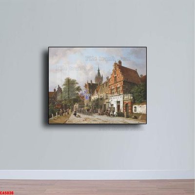 Download file Tranh sơn dầu phong cảnh châu âu CA5036 (gốc) in mica đèn LED