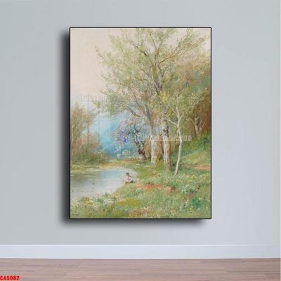 File gốc Tranh sơn dầu phong cảnh châu âu CA5082 (in lụa) tranh mã đáo