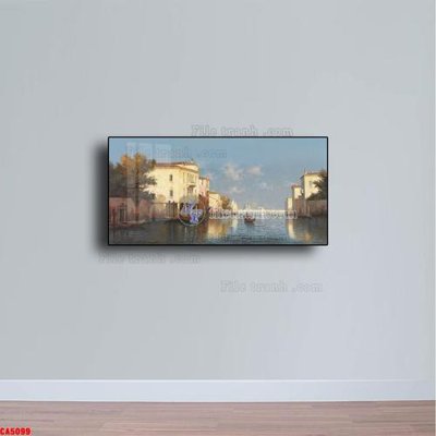 File gốc Tranh sơn dầu phong cảnh châu âu CA5099 (in lụa) trang trí tường