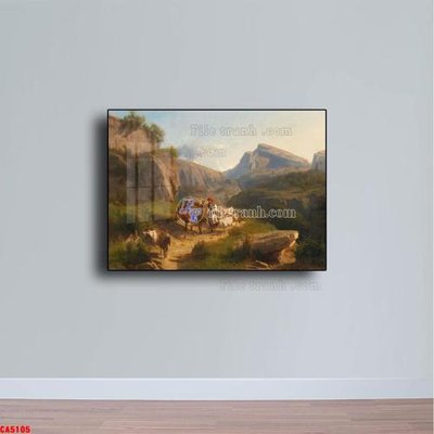 File gốc Tranh sơn dầu phong cảnh châu âu CA5105 (in 3D) cho trang trí
