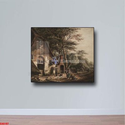 Tải file gốc in lụa Tranh sơn dầu phong cảnh châu âu CA5107 siêu nét