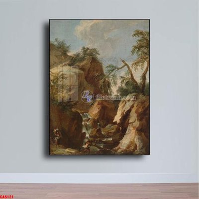 File in trần Tranh sơn dầu phong cảnh châu âu CA5121 (bản gốc 3D) sống động