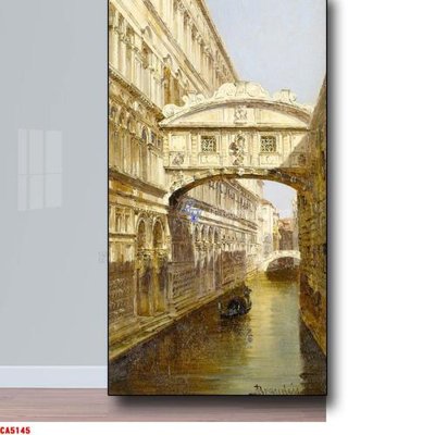 File in trần Tranh sơn dầu phong cảnh châu âu CA5145 (bản gốc) bầu trời