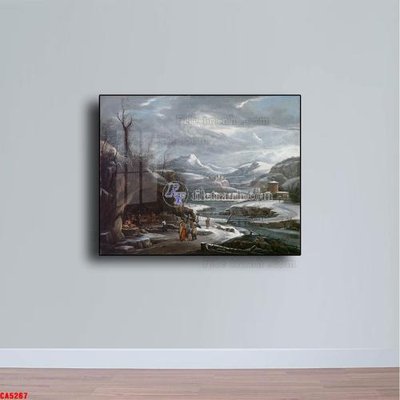 File in trần Tranh sơn dầu phong cảnh châu âu CA5267 (bản gốc) hoa văn