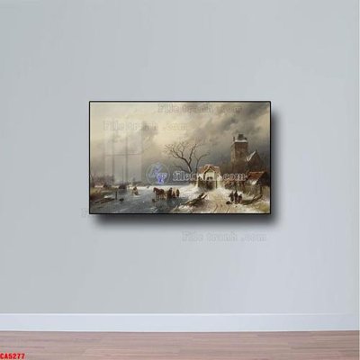 File PSD Tranh sơn dầu phong cảnh châu âu CA5277 (gốc) cho designer