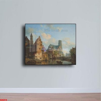 File gốc Tranh sơn dầu phong cảnh châu âu CA5313 (in mica) cắt laser