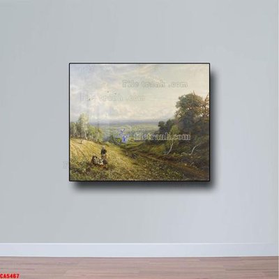 File in trần Tranh sơn dầu phong cảnh châu âu CA5467 (bản gốc) hoa văn
