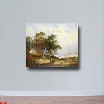 Download file tranh Tranh sơn dầu phong cảnh châu âu CA5534 (file gốc PSD)