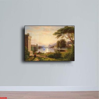 File tranh Tranh sơn dầu phong cảnh châu âu CA5536 (file gốc) chủ đề phong thủy