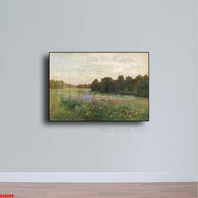 File in trần Tranh sơn dầu phong cảnh châu âu CA5568 (bản gốc) bầu trời