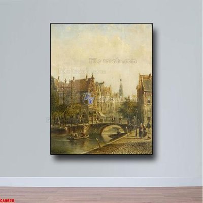 File tranh Tranh sơn dầu phong cảnh châu âu CA5620 (gốc) chủ đề thành phố