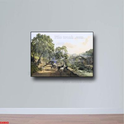 Download file gốc Tranh sơn dầu phong cảnh châu âu CA5643 (in mica) 3D