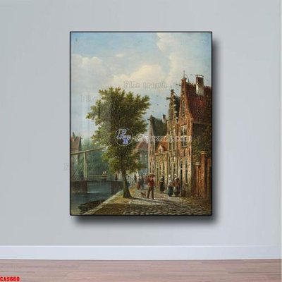 File tranh Tranh sơn dầu phong cảnh châu âu CA5660 (gốc) chủ đề trẻ em