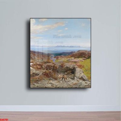 File in trần Tranh sơn dầu phong cảnh châu âu CA5701 (bản gốc) bầu trời