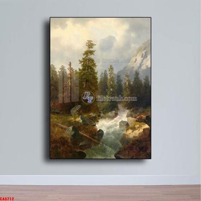 File gốc Tranh sơn dầu phong cảnh châu âu CA5712 (in lụa) tranh mã đáo