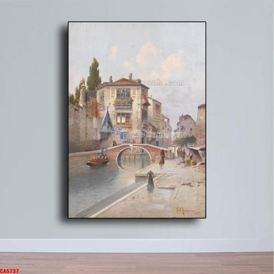 Tải file gốc Tranh sơn dầu phong cảnh châu âu CA5737 (in bạt) quảng cáo