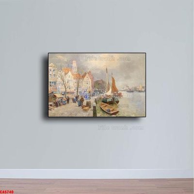 Tải file Tranh sơn dầu phong cảnh châu âu CA5740 (gốc) làm tranh treo tường