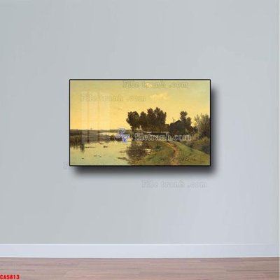 File tranh in tráng gương Tranh sơn dầu phong cảnh châu âu CA5813 (siêu nét)