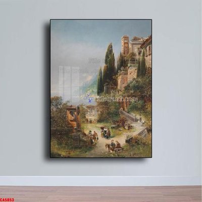 File gốc Tranh sơn dầu phong cảnh châu âu CA5853 (in mica) cắt laser