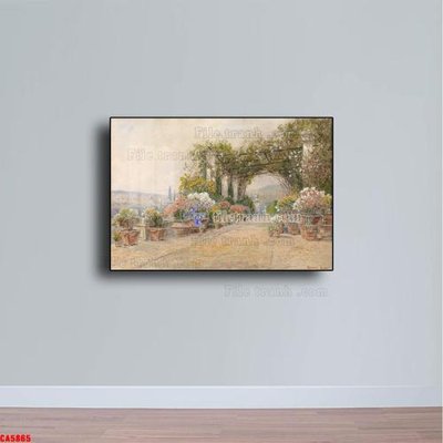 Download file Tranh sơn dầu phong cảnh châu âu CA5865 (gốc) in mica bàn thờ