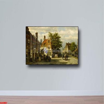 File PSD in ấn Tranh sơn dầu phong cảnh châu âu CA5967 (chất lượng cao)