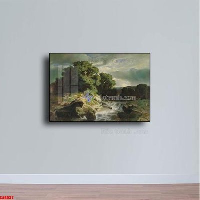 File gốc Tranh sơn dầu phong cảnh châu âu CA6037 (in lụa) họa tiết 3D