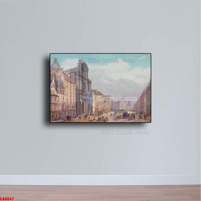 File gốc Tranh sơn dầu phong cảnh châu âu CA6047 (in 3D) cho trang trí