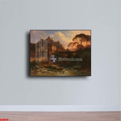 Download file tranh Tranh sơn dầu phong cảnh châu âu CA6078 (file gốc PSD)