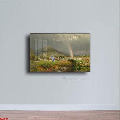 File tranh in trần 3D Tranh sơn dầu phong cảnh châu âu CA6124 (ảnh gốc)