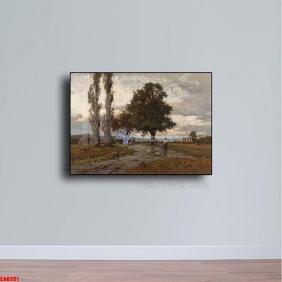 File in mica Tranh sơn dầu phong cảnh châu âu CA6201 (bản gốc) làm vách ngăn