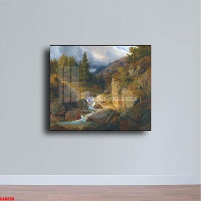 Download file gốc Tranh sơn dầu phong cảnh châu âu CA6238 (in lụa) tranh 3D