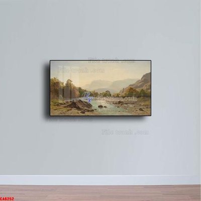 File in trần Tranh sơn dầu phong cảnh châu âu CA6252 (bản gốc) bầu trời