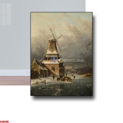 File gốc Tranh sơn dầu phong cảnh châu âu CA6298 (vector) cho in ấn