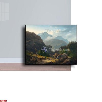 File PSD Tranh sơn dầu phong cảnh châu âu CA6301 (gốc) cho in quảng cáo