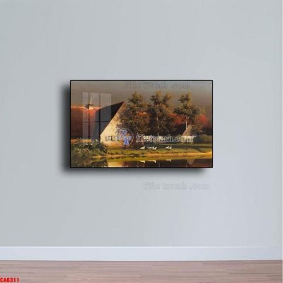 File in lụa Tranh sơn dầu phong cảnh châu âu CA6311 (chất lượng cao) Tranh sơn dầu phong cảnh châu âu CA6311