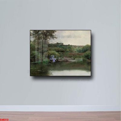 File gốc Tranh sơn dầu phong cảnh châu âu CA6313 (in lụa) hoa văn cổ điển