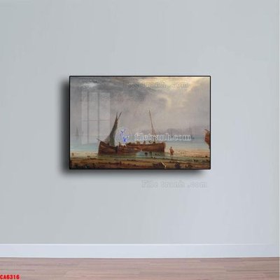 File in trần Tranh sơn dầu phong cảnh châu âu CA6316 (bản gốc 3D) sống động