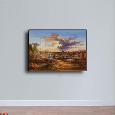 File gốc Tranh sơn dầu phong cảnh châu âu CA6346 (in lụa) cao cấp