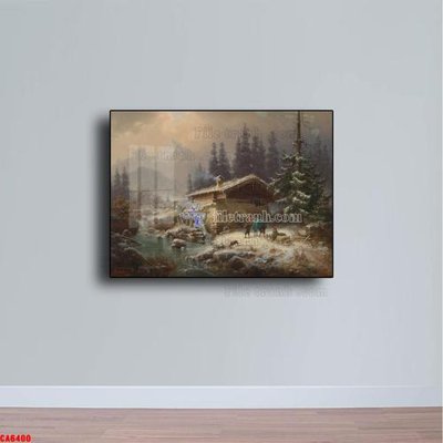 Download file gốc Tranh sơn dầu phong cảnh châu âu CA6400 (in lụa) cao cấp