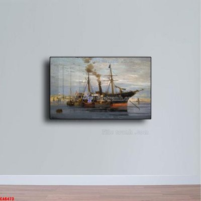 File in trần Tranh sơn dầu phong cảnh châu âu CA6473 (file gốc) xuyên sáng